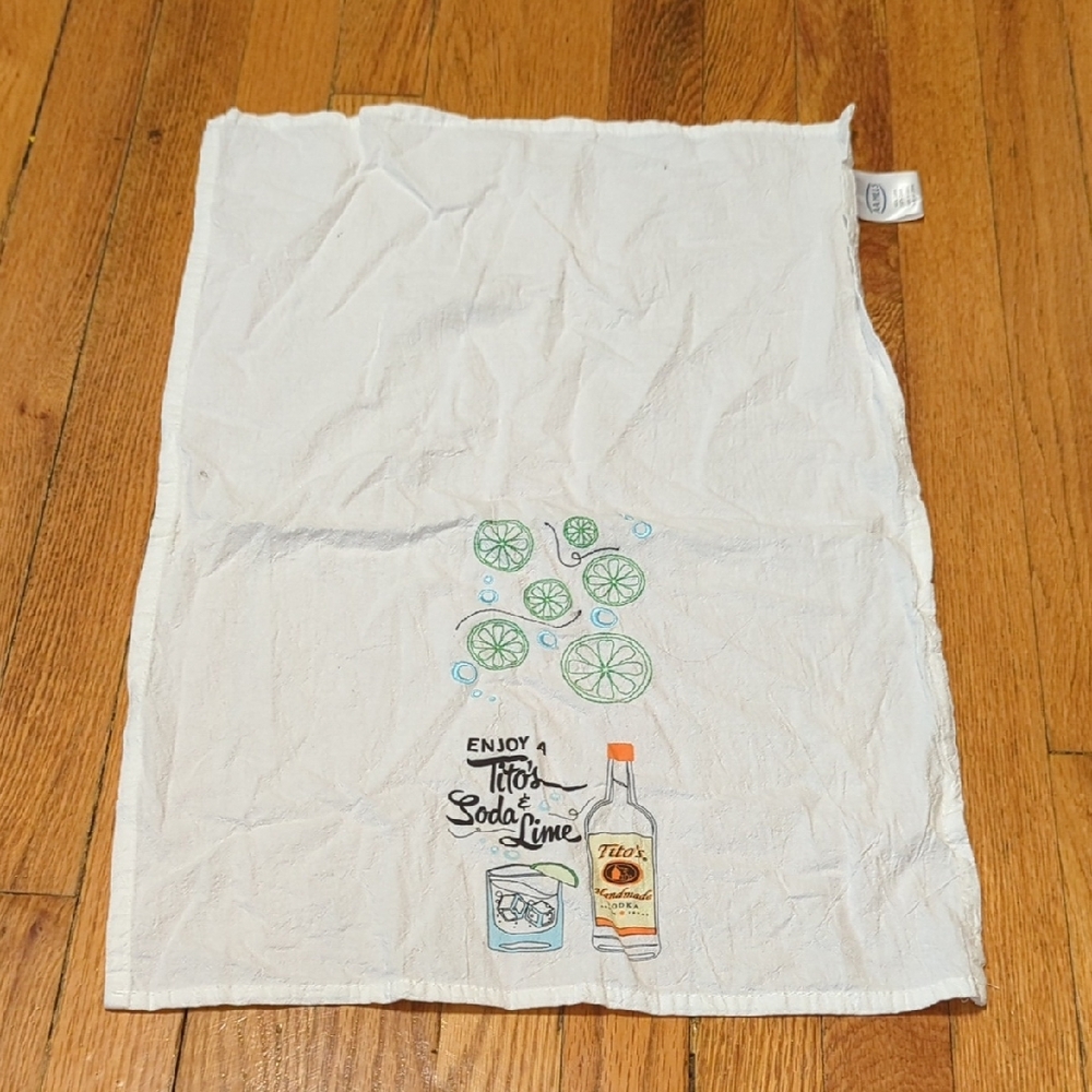 White Tito's Vodka Tea Towel